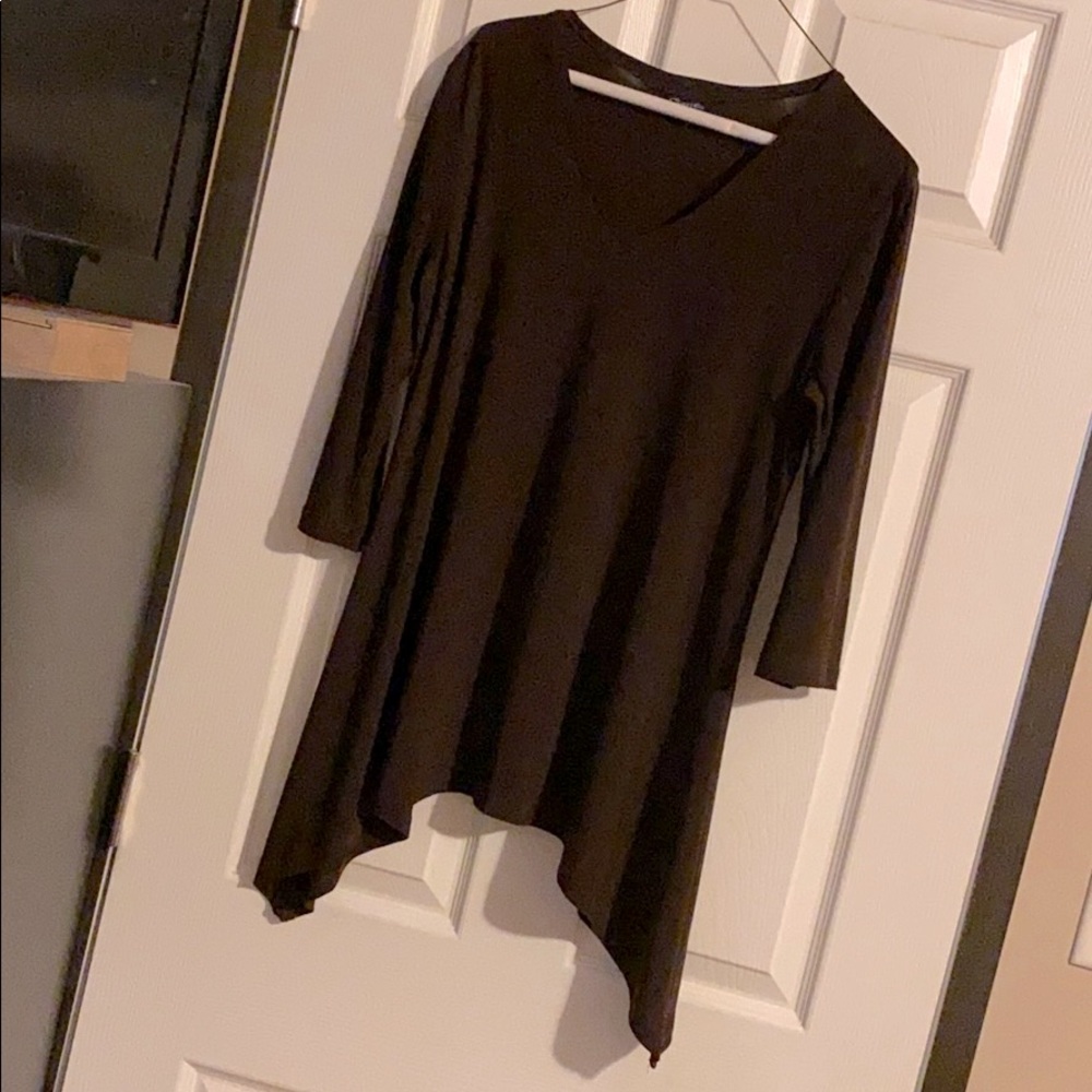 Solid brown Caribe USA Blouse - Small